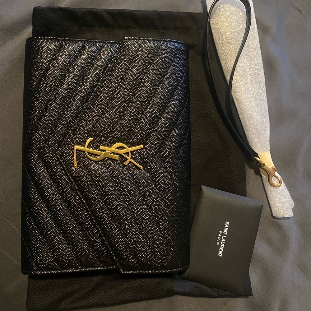 Saint Laurent Monogram Quilted Clutch